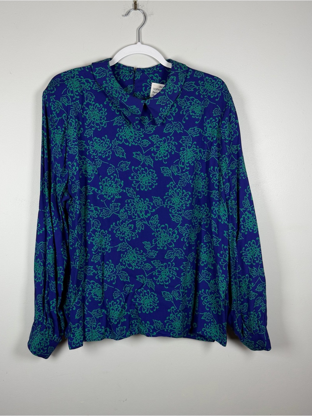 Vintage Miss Sophisticates Pendleton Long Sleeve Purple Floral Work Blouse Large